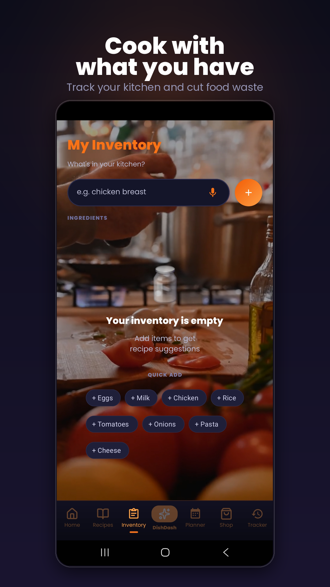 Pantry inventory screen